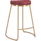 Zuo Bree Counter Stool (Set of 2) Burgundy & Gold