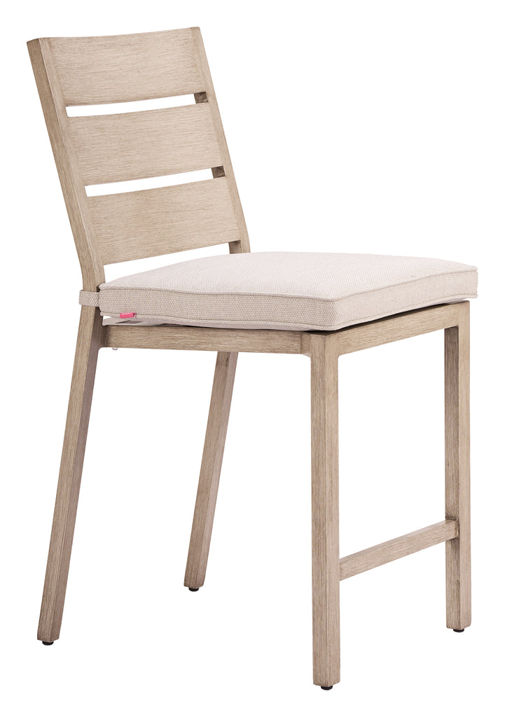 Zuo Reefline Armless Counter Stool (Set of 2) Gray