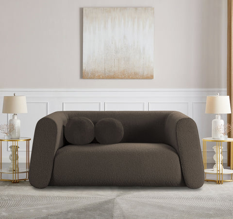 Meridian Furniture Abbington Boucle Fabric Loveseat-Modern Room Deco