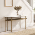 Zuo Bild Console Table White & Brass