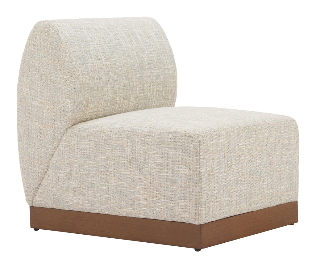 Zuo Christy Armless Chair Beige