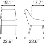 Zuo Maxine Dining Chair Navy Blue & Gold