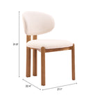 Zuo Rosetta Dining Chair (Set of 2) Beige & Walnut