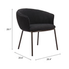 Zuo Essen Dining Chair Black & Bronze