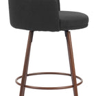 Zuo Kono Swivel Counter Stool (Set of 2) Black & Walnut