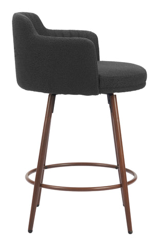Zuo Kono Swivel Counter Stool (Set of 2) Black & Walnut