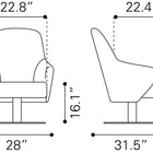 Zuo Withby Accent Chair Gray