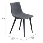 Zuo Daniel Dining Chair (Set of 2) Gray