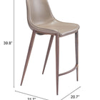 Zuo Magnus Counter Stool (Set of 2) Brown & Walnut