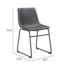 Zuo Smart Dining Chair (Set of 2) Charcoal