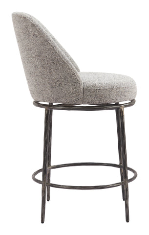 Zuo Nordhavn Swivel Counter Stool Gray