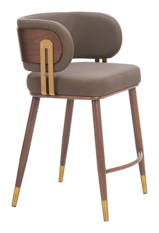 Zuo Brew Counter Stool Brown & Walnut