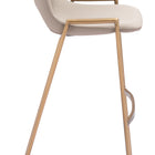 Zuo Desi Barstool (Set of 2) Beige & Gold