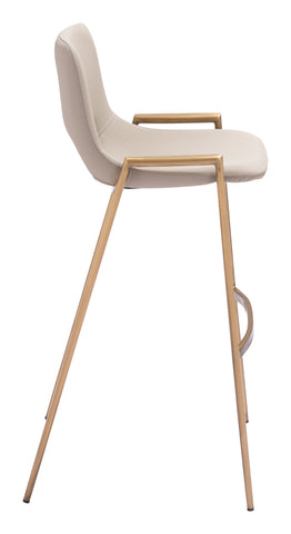 Zuo Desi Barstool (Set of 2) Beige & Gold
