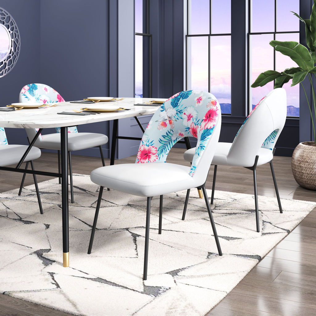Zuo Torrey Dining Chair (Set of 2) Multicolor Print & Gray