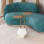 Zuo Anten Side Table Brass & White