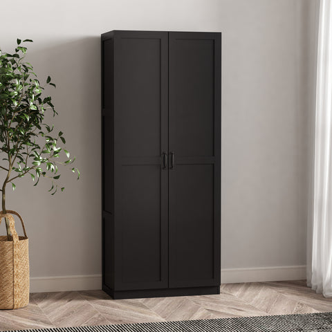 Manhattan Comfort Cornelia Modern 30" Storage Cabinet in Black (4-Shelf)