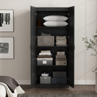 Manhattan Comfort Cornelia Modern 30" Storage Cabinet in Black (4-Shelf)