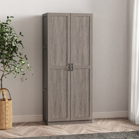 Manhattan Comfort Cornelia Modern 30" Storage Cabinet in Gray (4-Shelf)