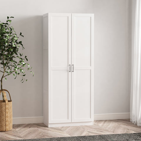 Manhattan Comfort Cornelia Modern 30" Storage Cabinet in White (4-Shelf)