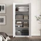 Manhattan Comfort Cornelia Modern 30" Storage Cabinet in White (4-Shelf)
