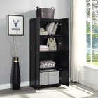 Manhattan Comfort Hopkins Modern 30" Storage Cabinet in Black (4-Shelf)