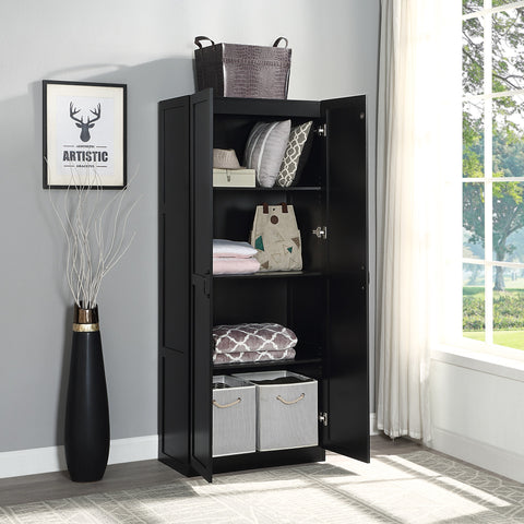 Manhattan Comfort Hopkins Modern 30" Storage Cabinet in Black (4-Shelf)