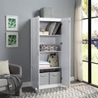 Manhattan Comfort Hopkins Modern 30" Storage Cabinet in White (4-Shelf)