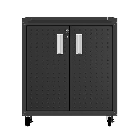 Manhattan Comfort Fortress Modern 30" Rolling Garage Cabinet in Charcoal Gray