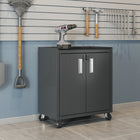 Manhattan Comfort Fortress Modern 30" Rolling Garage Cabinet in Charcoal Gray - 3GMCC-CH