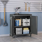 Manhattan Comfort Fortress Modern 30" Rolling Garage Cabinet in Charcoal Gray - 3GMCC-CH