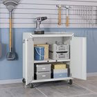 Manhattan Comfort Fortress Modern 30" Rolling Garage Cabinet in White - 3GMCC-WH