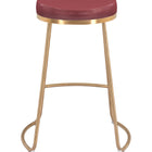 Zuo Bree Counter Stool (Set of 2) Burgundy & Gold