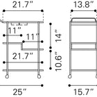Zuo Constanza Bar Cart Black