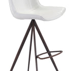 Zuo Aki Barstool (Set of 2) White & Walnut
