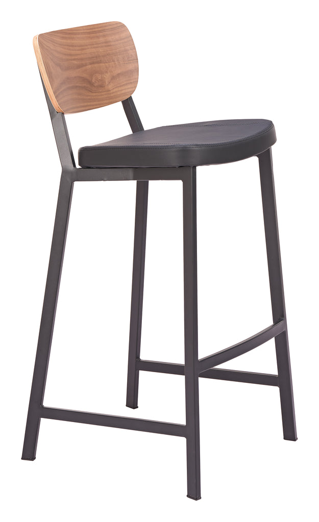 Zuo Ardenne Barstool (Set of 2) Black & Brown