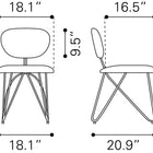 Zuo Novi Dining Chair (Set of 2) Maroon Brown