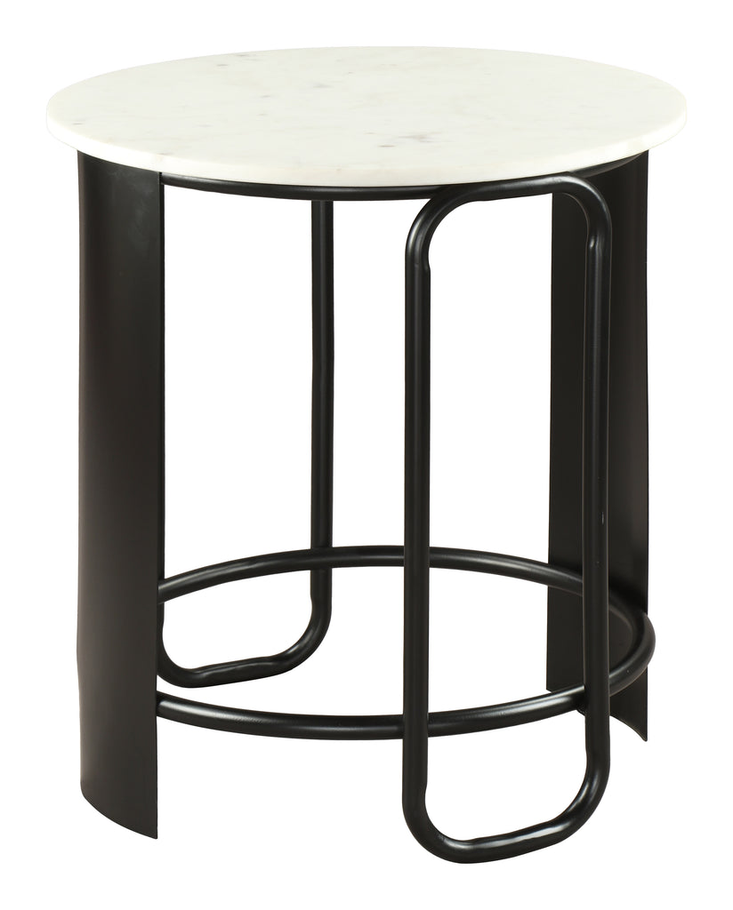 Zuo Obel Side Table White & Black