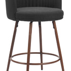 Zuo Kono Swivel Counter Stool (Set of 2) Black & Walnut