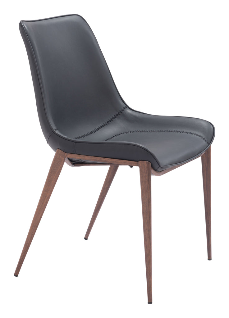 Zuo Magnus Dining Chair (Set of 2) Black & Walnut
