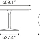 Zuo Metropolis Dining Table (60") Gray & Silver