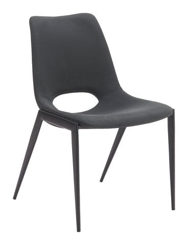 Zuo Desi Armless Dining Chair (Set of 2) Black