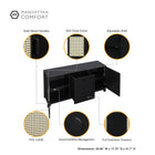Manhattan Comfort Sheridan Mid-Century Modern 4-Piece Living Room Set in Black