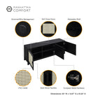 Manhattan Comfort Sheridan Mid-Century Modern 4-Piece Living Room Set in Black