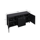 Manhattan Comfort Sheridan Mid-Century Modern 4-Piece Living Room Set in Black