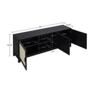 Manhattan Comfort Sheridan Mid-Century Modern 4-Piece Living Room Set in Black