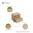 Manhattan Comfort Sheridan Mid-Century Modern 4-Piece Living Room Set in Natural