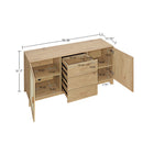 Manhattan Comfort Sheridan Mid-Century Modern 4-Piece Living Room Set in Natural