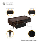 Manhattan Comfort Duane Mid-Century Modern 4-Piece Living Room Set in Black
