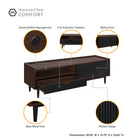 Manhattan Comfort Duane Mid-Century Modern 4-Piece Living Room Set in Black